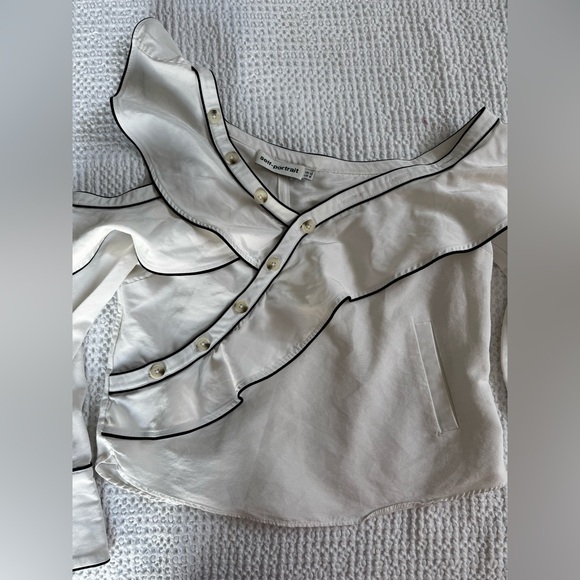 Self-Portrait White Frill Blouse - Picture 3 of 4